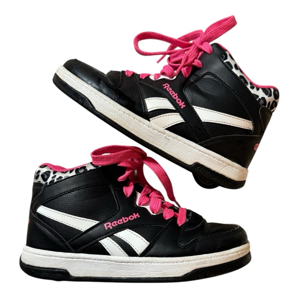Reebok Heelys Animal Print Pink Black Youth Big Kids Size 4